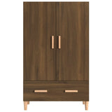 Highboard Brown Oak 70x31x115 cm Engineered Wood - Side View