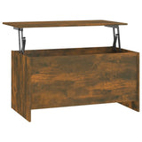 Coffee Table Smoked Oak 102x55.5x52.5 cm Engineered Wood - Front View