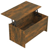 Coffee Table Smoked Oak 102x55.5x52.5 cm Engineered Wood - Rear View