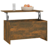 Coffee Table Smoked Oak 102x55.5x52.5 cm Engineered Wood - Close-Up Angle