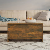 Coffee Table Smoked Oak 102x55.5x52.5 cm Engineered Wood - Low Angle