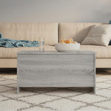 Coffee Table Grey Sonoma 102x55.5x52.5 cm Engineered Wood - Low Angle