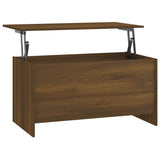 Coffee Table Brown Oak 102x55.5x52.5 cm Engineered Wood - Front View