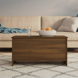 Coffee Table Brown Oak 102x55.5x52.5 cm Engineered Wood - Low Angle