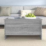 Coffee Table Grey Sonoma 80x55.5x41.5 cm Engineered Wood - Rear View
