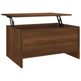 Coffee Table Brown Oak 80x55.5x41.5 cm Engineered Wood - Front View