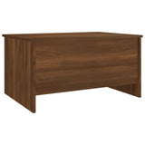 Coffee Table Brown Oak 80x55.5x41.5 cm Engineered Wood - Side View