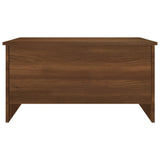 Coffee Table Brown Oak 80x55.5x41.5 cm Engineered Wood - Top-Down View