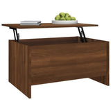 Coffee Table Brown Oak 80x55.5x41.5 cm Engineered Wood - Rear View