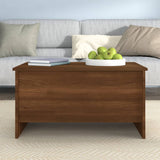 Coffee Table Brown Oak 80x55.5x41.5 cm Engineered Wood - Close-Up Angle