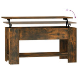 Coffee Table Smoked Oak 101x49x52 cm Engineered Wood - Rear View