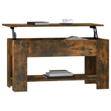 Coffee Table Smoked Oak 101x49x52 cm Engineered Wood - Close-Up Angle