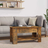 Coffee Table Smoked Oak 101x49x52 cm Engineered Wood - Low Angle