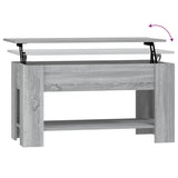 Coffee Table Grey Sonoma 101x49x52 cm Engineered Wood - Rear View