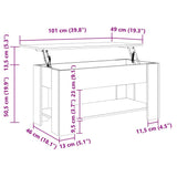 Coffee Table Grey Sonoma 101x49x52 cm Engineered Wood
