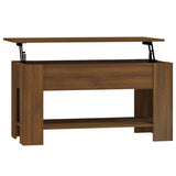 Coffee Table Brown Oak 101x49x52 cm Engineered Wood - Front View