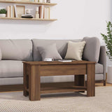 Coffee Table Brown Oak 101x49x52 cm Engineered Wood - Top-Down View