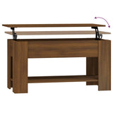 Coffee Table Brown Oak 101x49x52 cm Engineered Wood - Close-Up Angle
