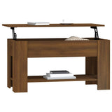 Coffee Table Brown Oak 101x49x52 cm Engineered Wood - Side View