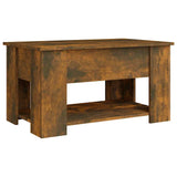 Coffee Table Smoked Oak 79x49x41 cm Engineered Wood - 45-Degree Angle