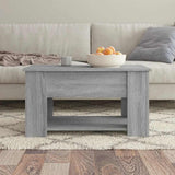 Coffee Table Grey Sonoma 79x49x41 cm Engineered Wood - Side View