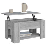 Coffee Table Grey Sonoma 79x49x41 cm Engineered Wood - Close-Up Angle
