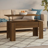 Coffee Table Brown Oak 101x49x52 cm Engineered Wood