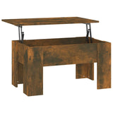Coffee Table Smoked Oak 79x49x41 cm Engineered Wood - 45-Degree Angle
