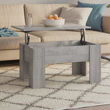 Coffee Table Grey Sonoma 79x49x41 cm Engineered Wood - Close-Up Angle
