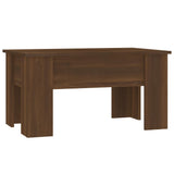 Coffee Table Brown Oak 79x49x41 cm Engineered Wood - Front View
