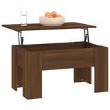 Coffee Table Brown Oak 79x49x41 cm Engineered Wood - Rear View