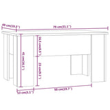 Coffee Table Brown Oak 79x49x41 cm Engineered Wood - Low Angle