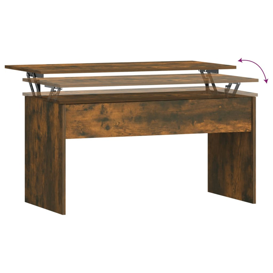 Coffee Table Smoked Oak 102x50.5x52.5 cm Engineered Wood