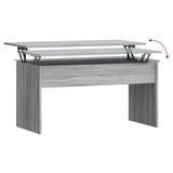 Coffee Table Grey Sonoma 102x50.5x52.5 cm Engineered Wood - Rear View