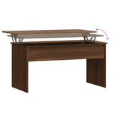 Coffee Table Brown Oak 102x50.5x52.5 cm Engineered Wood - Rear View