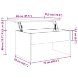 Coffee Table Smoked Oak 80x50.5x41.5 cm Engineered Wood - Extra Image