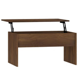 Coffee Table Brown Oak 80x50.5x41.5 cm Engineered Wood - Front View