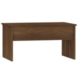 Coffee Table Brown Oak 80x50.5x41.5 cm Engineered Wood - Side View