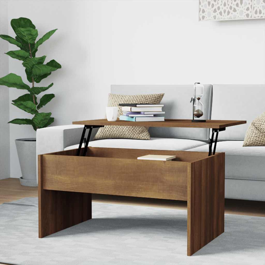 Coffee Table Brown Oak 80x50.5x41.5 cm Engineered Wood