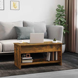 Coffee Table Smoked Oak 102x50x52.5 cm Engineered Wood - Side View