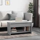 Coffee Table Grey Sonoma 102x50x52.5 cm Engineered Wood - Side View