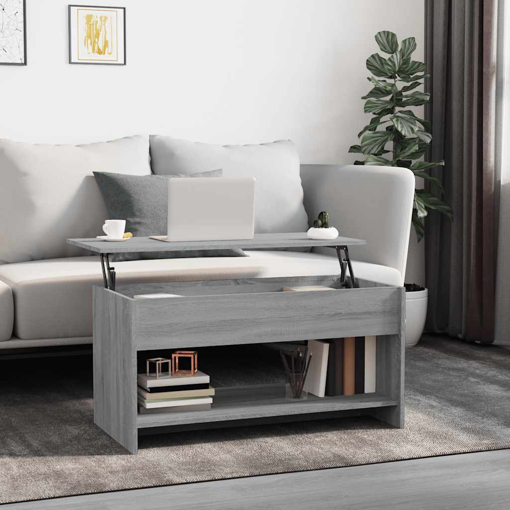 Coffee Table Grey Sonoma 102x50x52.5 cm Engineered Wood