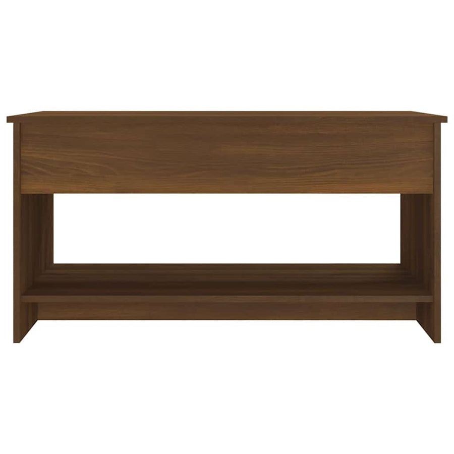 Coffee Table Brown Oak 102x50x52.5 cm Engineered Wood