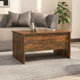 Coffee Table Smoked Oak 80x50x42.5 cm Engineered Wood - Side View