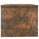 Coffee Table Smoked Oak 80x50x42.5 cm Engineered Wood - Close-Up Angle