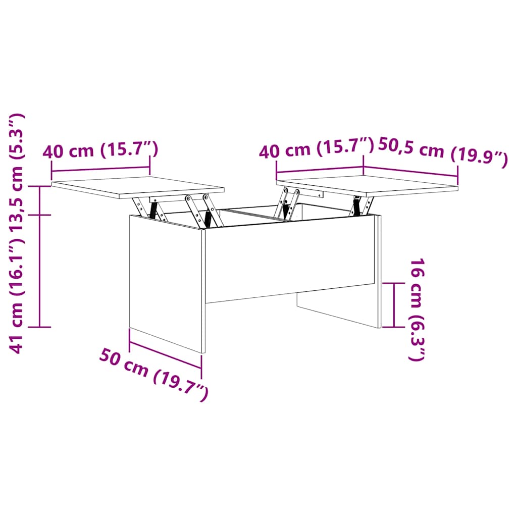 Coffee Table Brown Oak 80x50x42.5 cm Engineered Wood