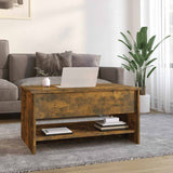 Coffee Table Smoked Oak 80x50x40 cm Engineered Wood - Side View