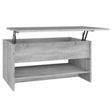 Coffee Table Grey Sonoma 80x50x40 cm Engineered Wood - Front View