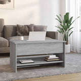 Coffee Table Grey Sonoma 80x50x40 cm Engineered Wood - Side View