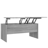 Coffee Table Grey Sonoma 102x50.5x46.5 cm Engineered Wood - Front View